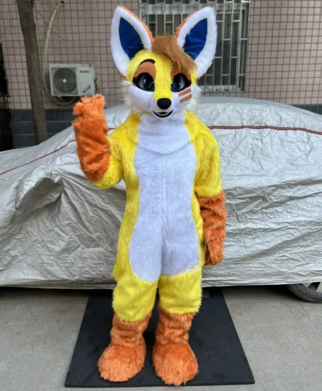 Nuevo disfraz de mascota zorro Fursuit, disfraz para adulto, disfraz de Halloween, Husky, fiesta de cumpleaños, figura de dibujos animados