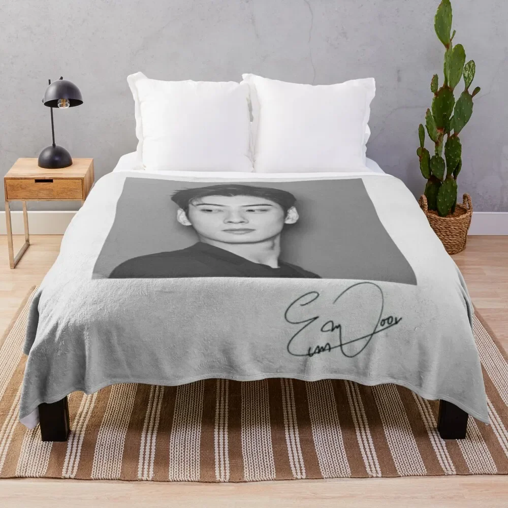 

Cha Eun Woo with SignatureThrow Blanket Custom Blanket Designer Blanket