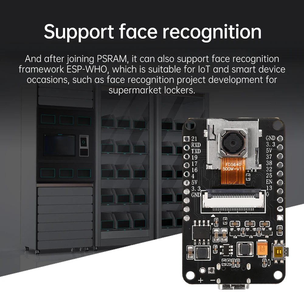 ESP32-CAM Development Board ESP32 CAM Camera WiFi Bluetooth Module Kit CH340X OV5640 AF-72mm Camera 500W Pixel ﻿