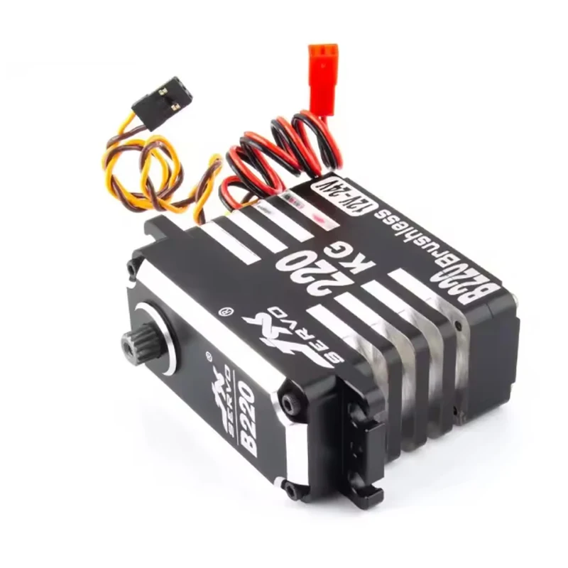 JX Servo B220 Digital Servo - 215KG Torque, Brushless, 12V-24V HV, CNC Metal Gear, 180°, for RC Cars, Robotics & Industrial Arms