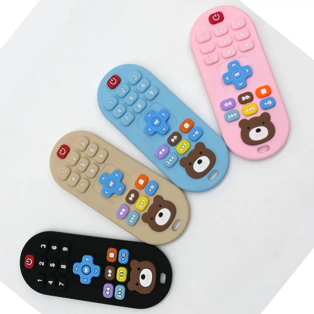 

1/4pcs Children's teething remote control silicone material baby teething toys simulation remote control toys teething teether