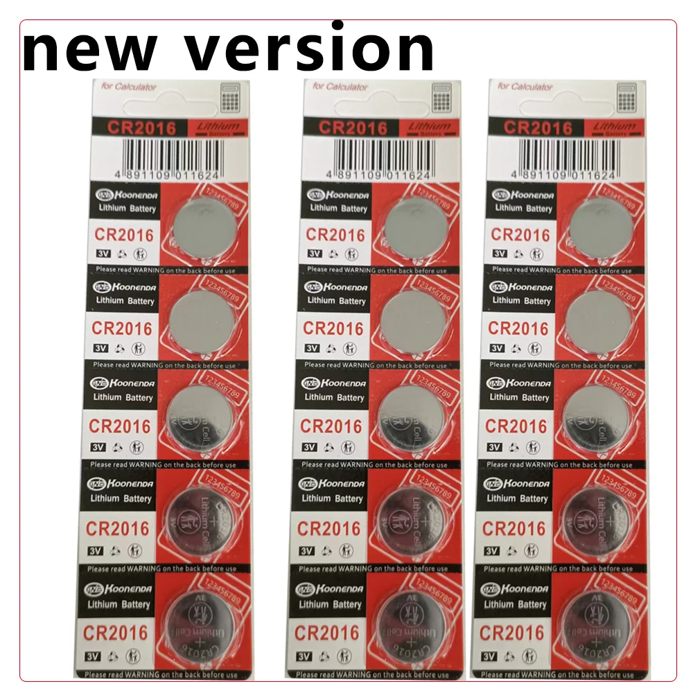 5-50PCS 3V 80mAh CR2016 Pila a bottone DL2016 ECR2016 BR2016 3V Batteria al litio per orologio Chiave dell'auto Scheda madre del computer remoto