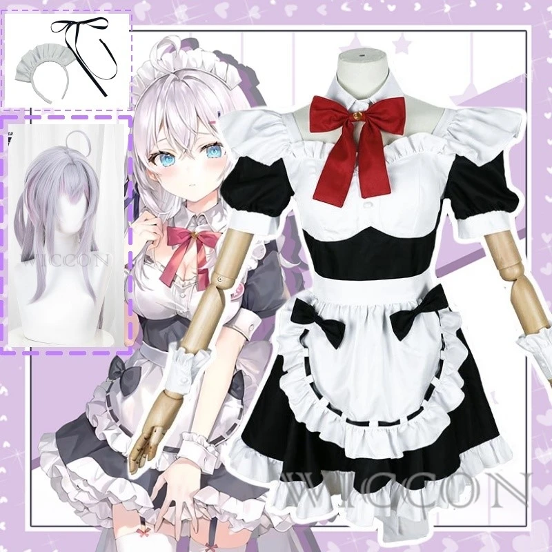 Аниме Roshidere Alya Alisa Michaiłowa Kujou Chisaki Sarashina Yuki Косплей Костюм Горничной Стиль Парик Платье Школьная Форма Женская