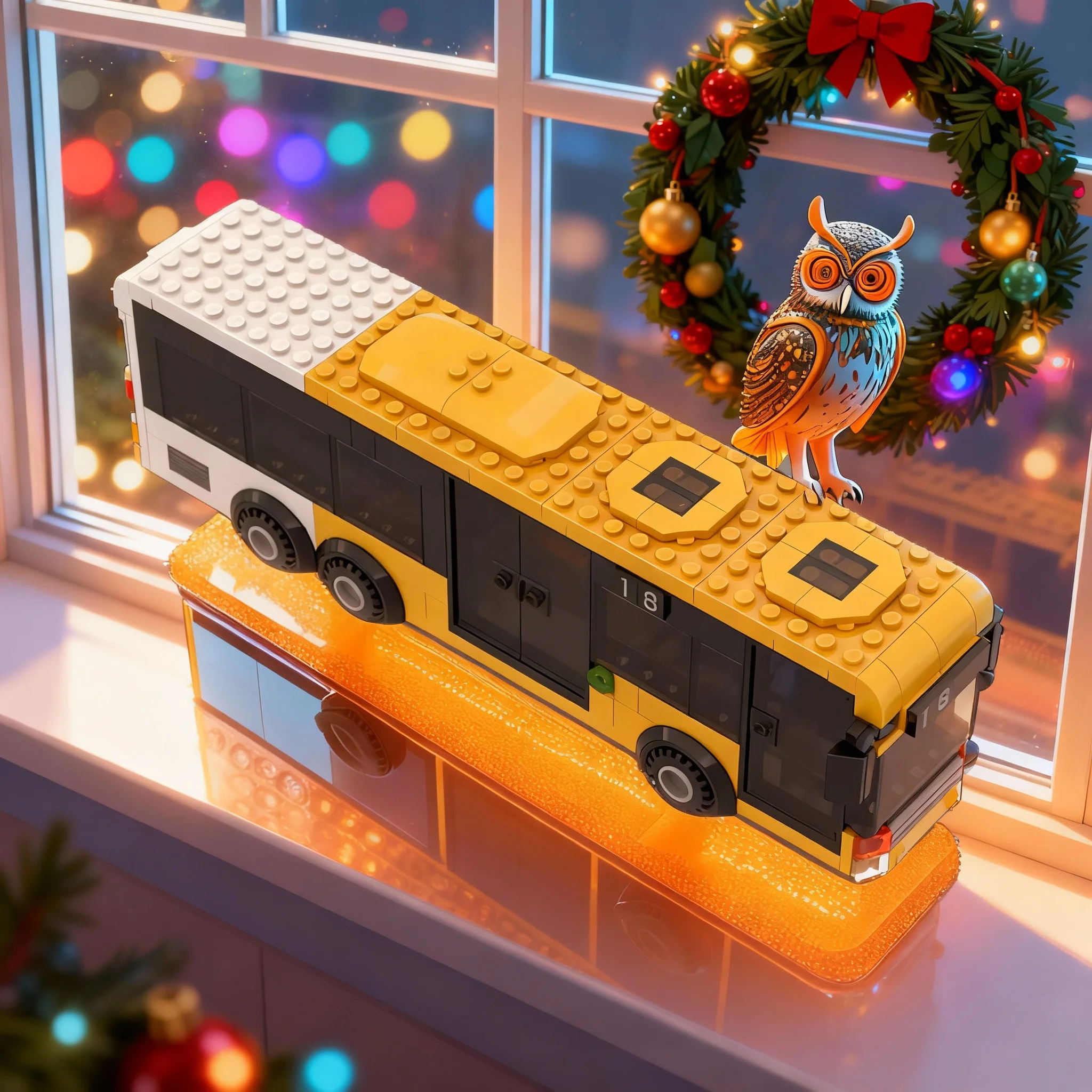 Set Modificato di Autobus Urbano MOC da 264 Pezzi, Modello di Traffico Cittadino, Blocchi da Costruzione, Regalo di Natale Creativo, Idea per Giocattoli
