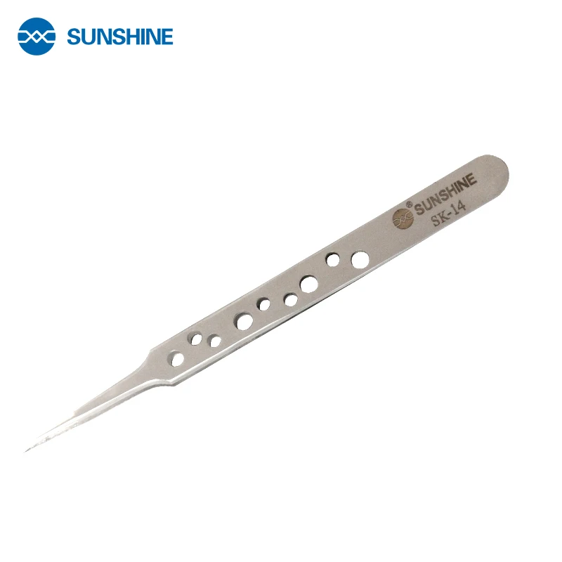 

SUNSHINE SK-14 Precision Tip Tweezers Straight Stainless Steel Multifunction Repair Tweezers for Moblie PC DIY Repair Hand Tools