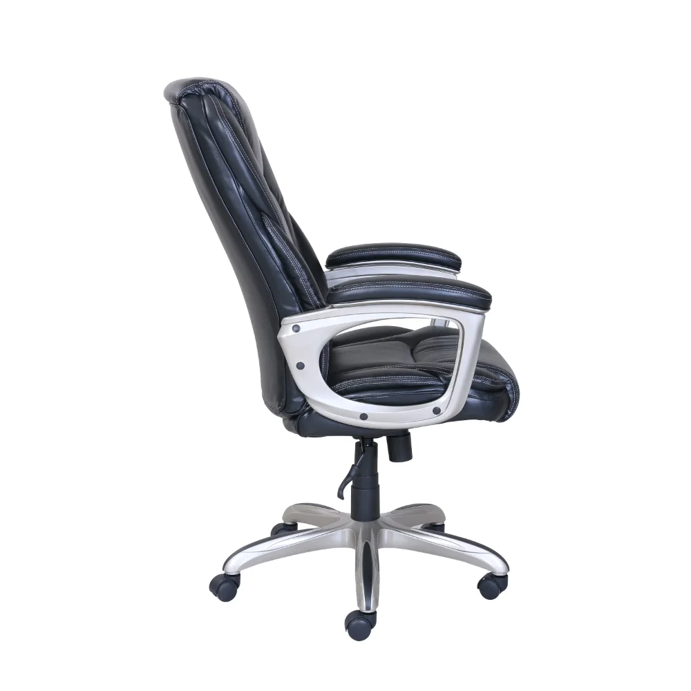 Serta Heavy-Duty Bonded Leather Commercial Office Chair with Memory Foam, 350 lb capacity