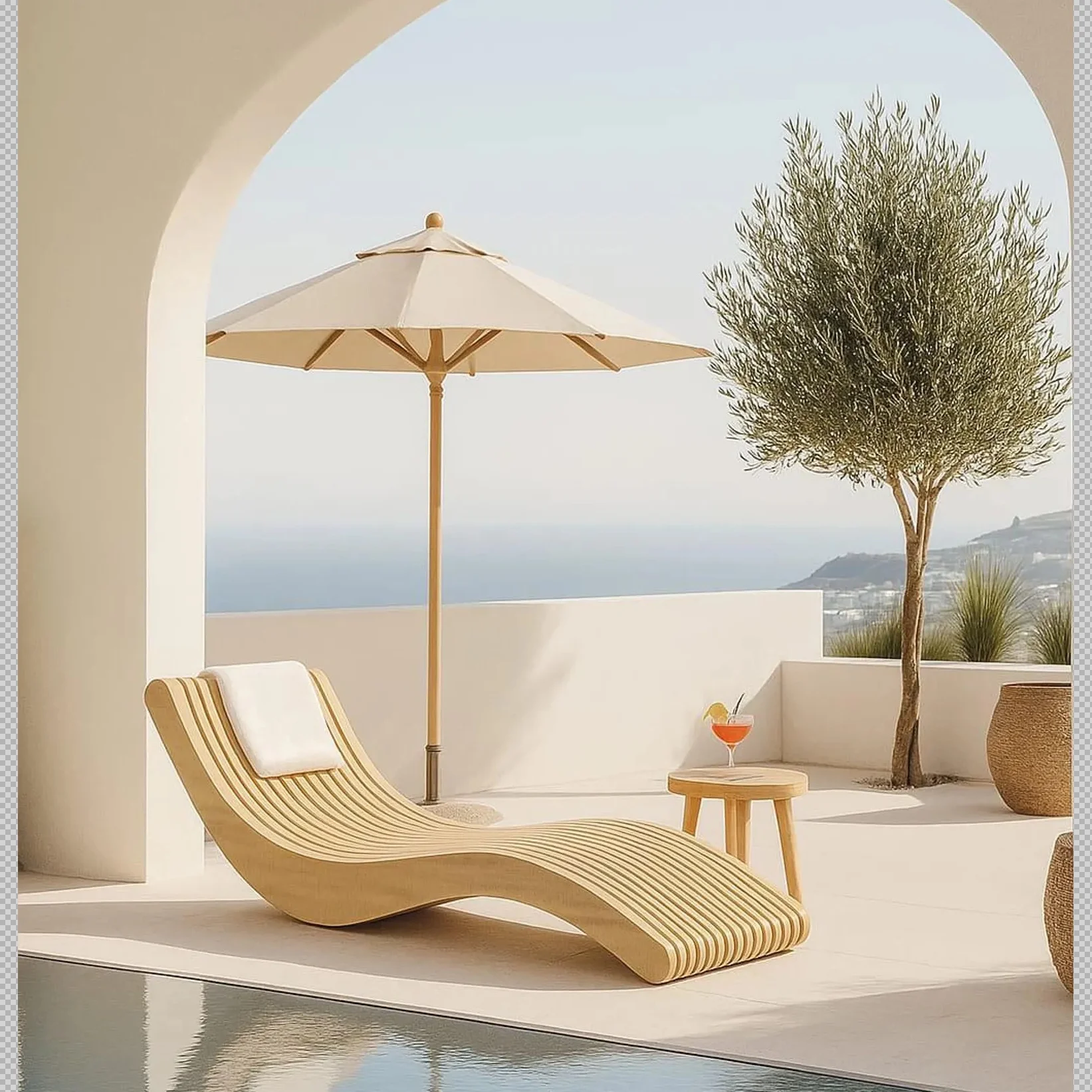 Z Parametric Custom Wooden Outdoor Pool Lounge Chair Durable Sunbed Beach For Hotel Garden Beach ResortZ