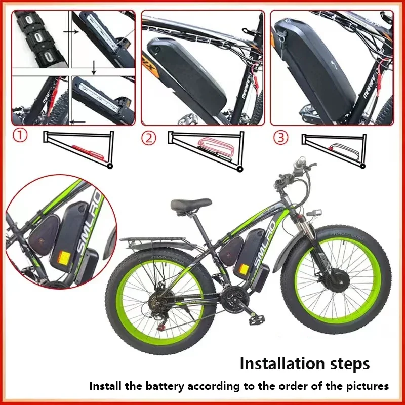 Hailong Electric Bicycle Battery Pack 18650-35E BMS Lithium ion Battery 36V 48V 52V 10AH 15AH 20AH Durable and Durable