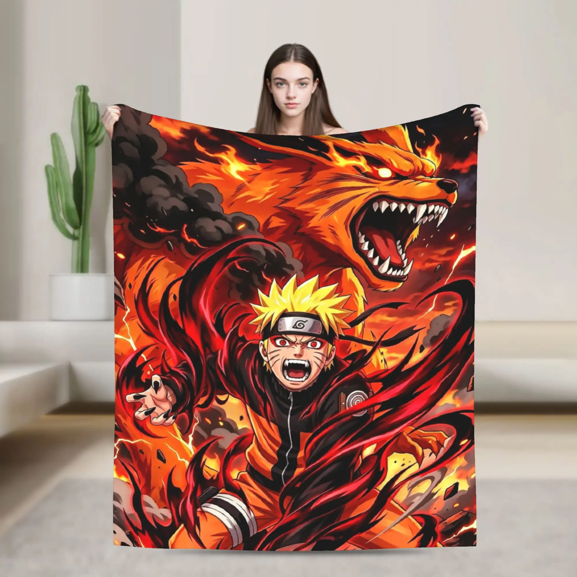 Custom N-Narutoes Uzumakis Narutos Blanket Soft Fleece Spring Warm Flannel Anime Throw Blankets for Sofa Office Bed Quilt