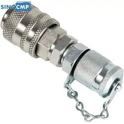 SINOCMP 1PCS 6000PSI/400BAR G1/8 Hydraulic Pressure Test Quick Connector Fits Cat CASE JD PD Series Coupler