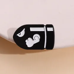 Black Bullet Brooch Cartoon Interesting Cannonball Shape Metal Badge Small Gifts Wholesale Lapel Pins for Clothes Backpack Pin