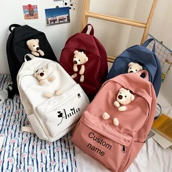 Personalised Kawaii Fluffy Plush Fuzzy Cute Aesthetic Backpack Bear Decoration Teenage School Gift for Birthday Christmas