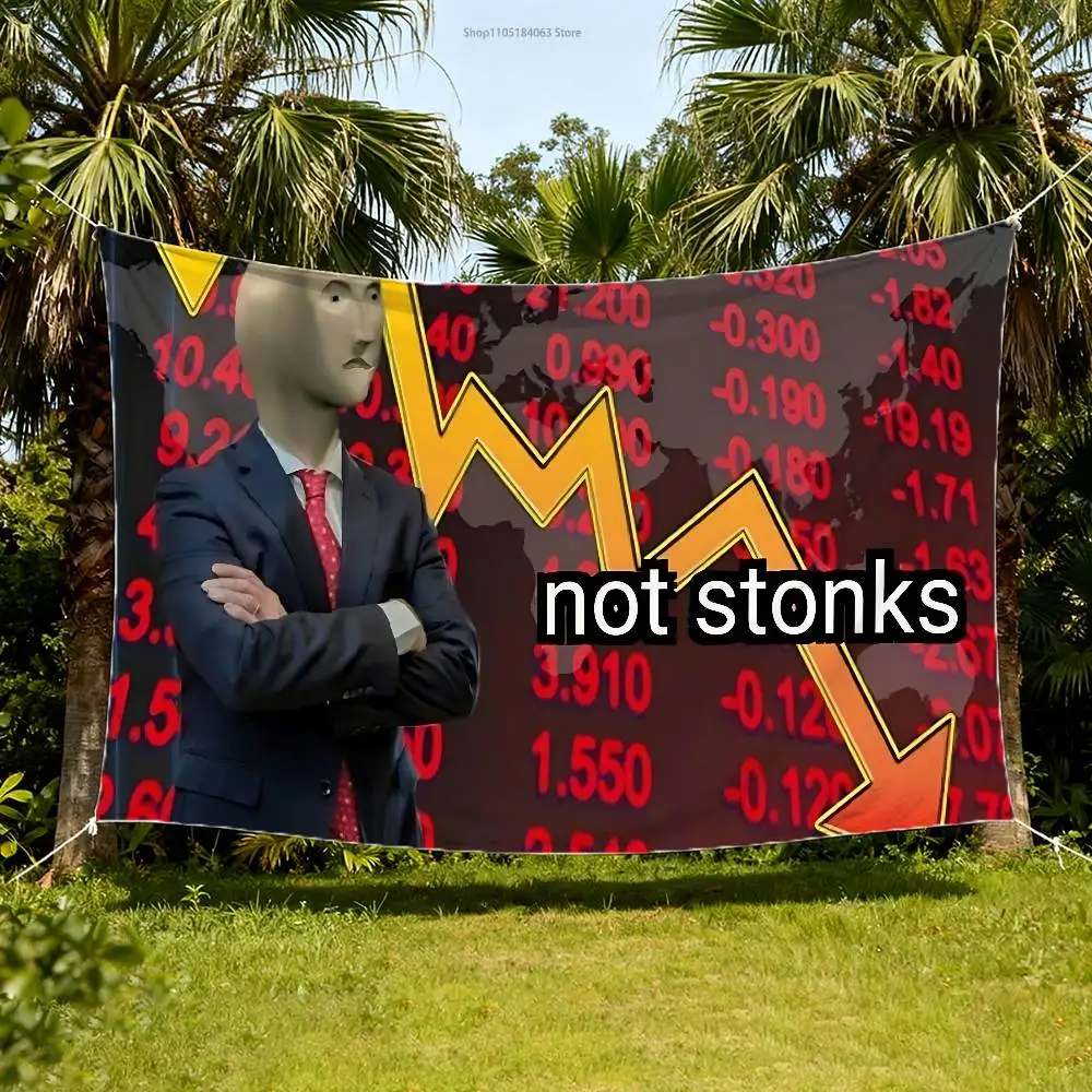 

Not Stonks Flag Tapestry Banner For Bedroom Outdoor Living Room Restaurant Bar Wall Decor Party