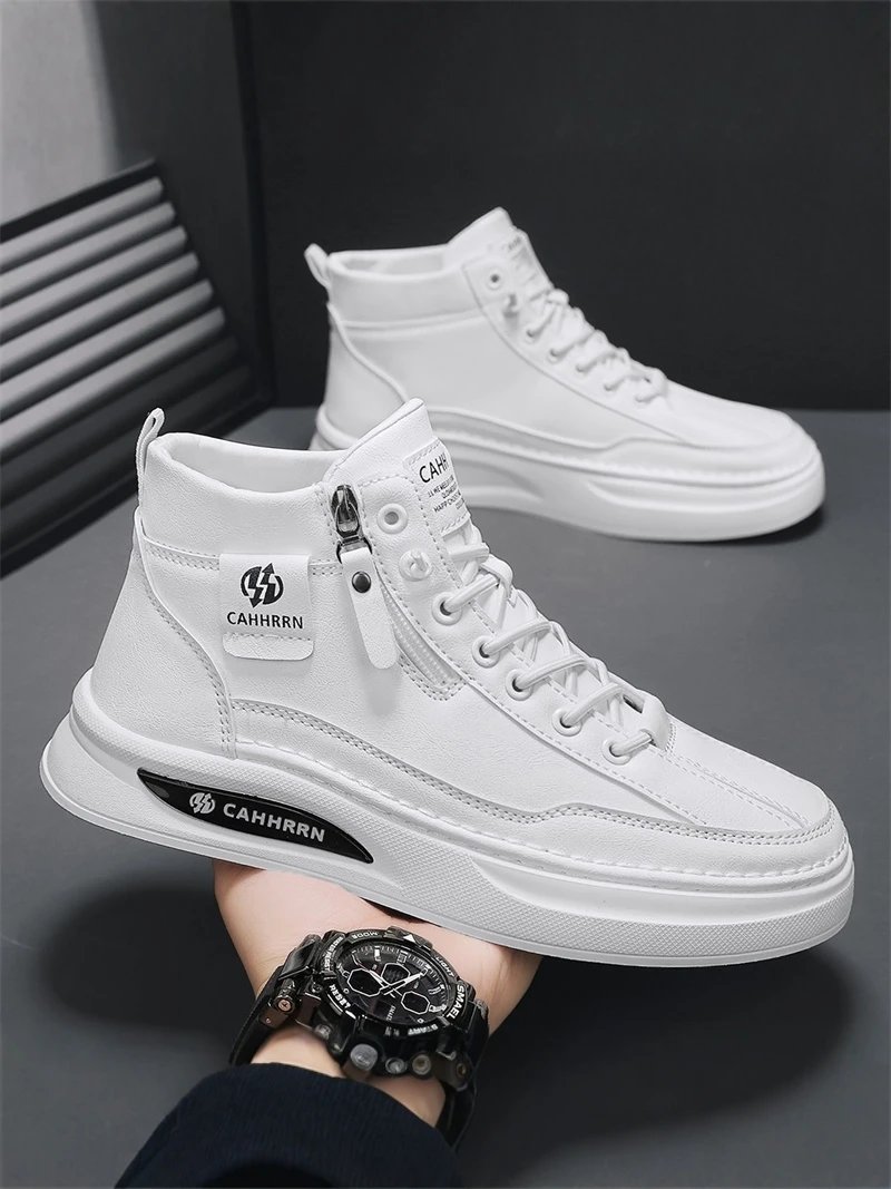 Men's High-Top Work Shoes Waterproof Non-Slip Leather Upgraded Version 2026 Autumn Winter Casual Trendy Soft Bottom Shoes