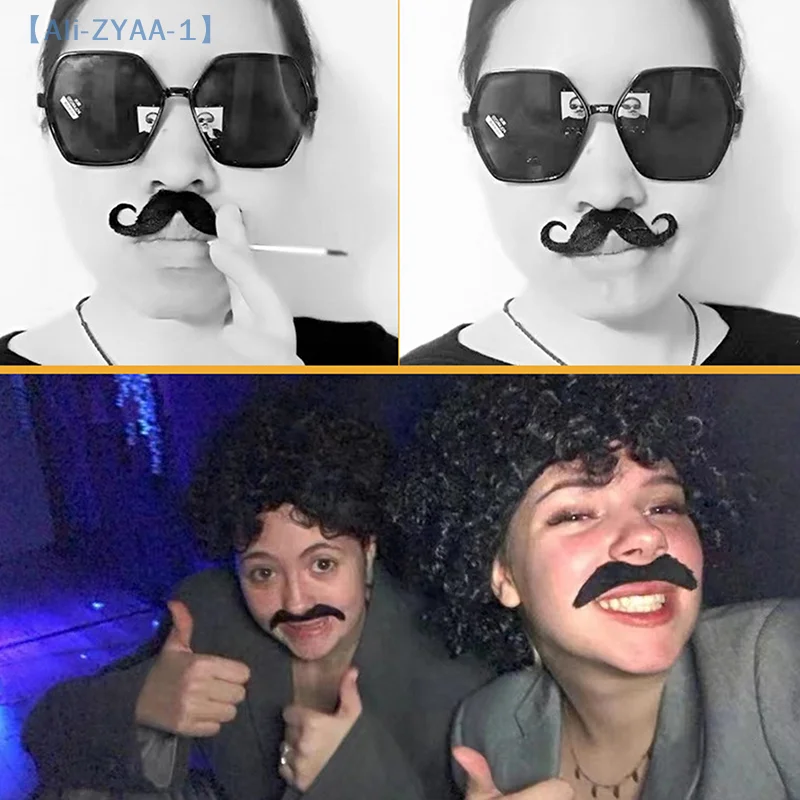

【ZYAA-1】18/48 шт., реквизит для фотобудки с усами для детей и взрослых, костюм пирата для вечеринки, косплей, искусственная борода, украшение на Хэллоуин