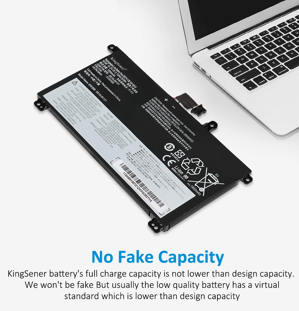 KingSener 01AV493 Laptop Battery For Lenovo ThinkPad T570 T580 P51S P52S Series SB10L84121 00UR890 00UR891 00UR892 15.2V 32WH