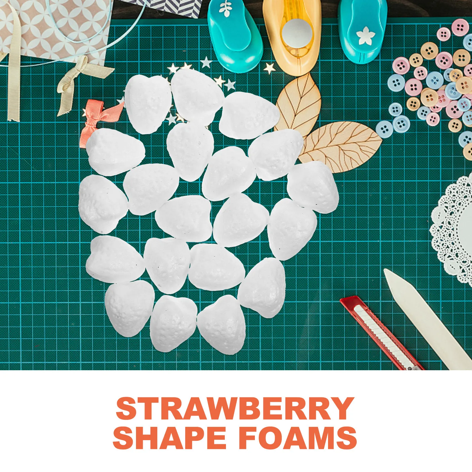 

20 шт. пенопластовых заготовок в форме клубники для творчества, росписи, рукоделия, украшения стола