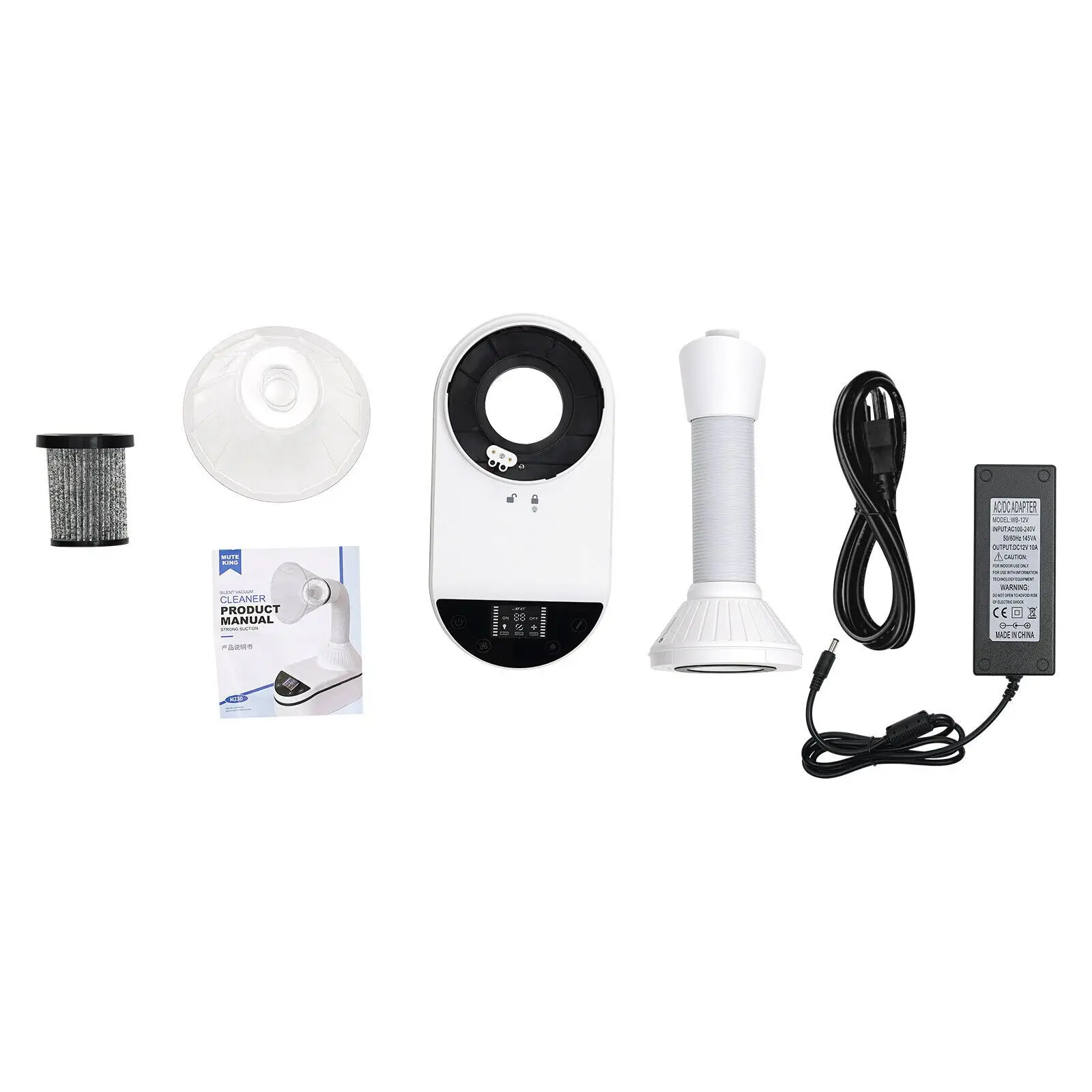 Nail Dust Collecting Machine,Nail Dust Collector W/ Reusable Filter Vacuum Fan Vent Dust Collector,Dust Hose Cover,Led Spotlight