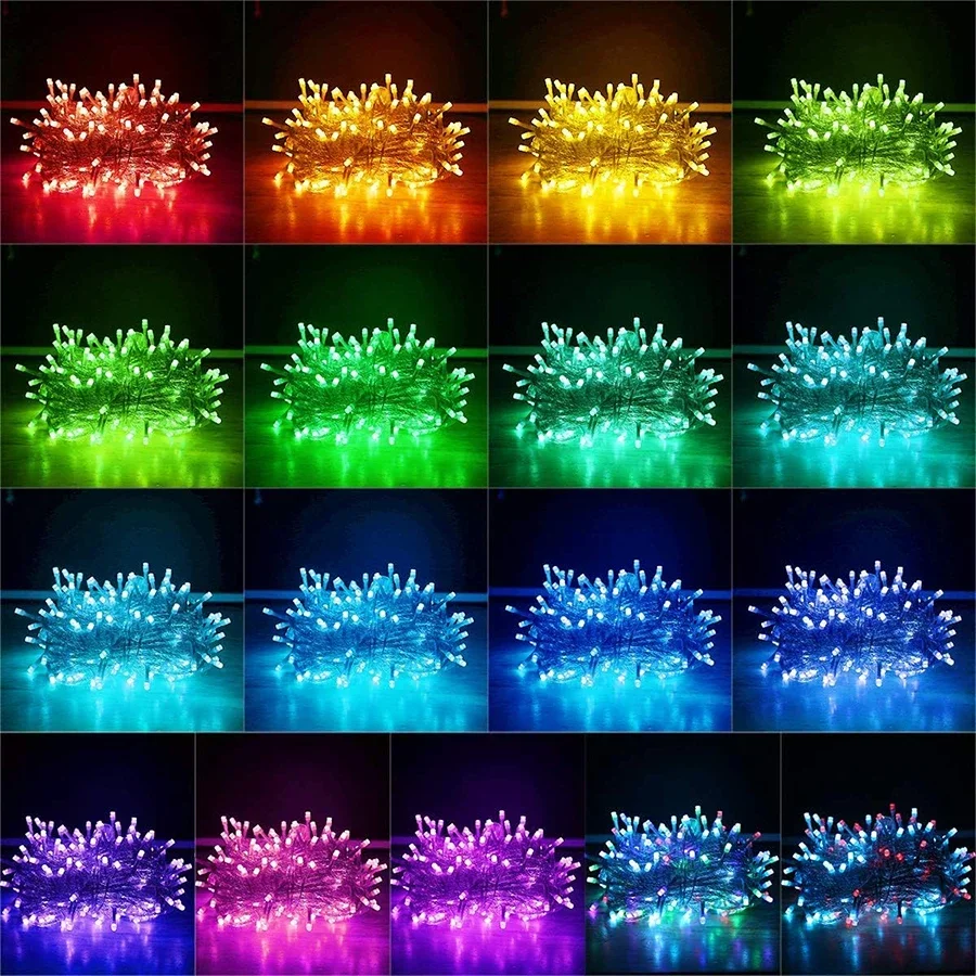 LED Christmas String Light 20M 200 Led RGB Changing Fairy Light Garland With Remote For Xmas Tree Wedding Party Holiday Decor