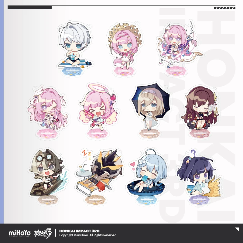 Official Elysia Vill-V Aponia Griseo Honkai Impact 3 Cosplay Anime Q version Acrylic Pendant Standing sign Anime Xmas Gift