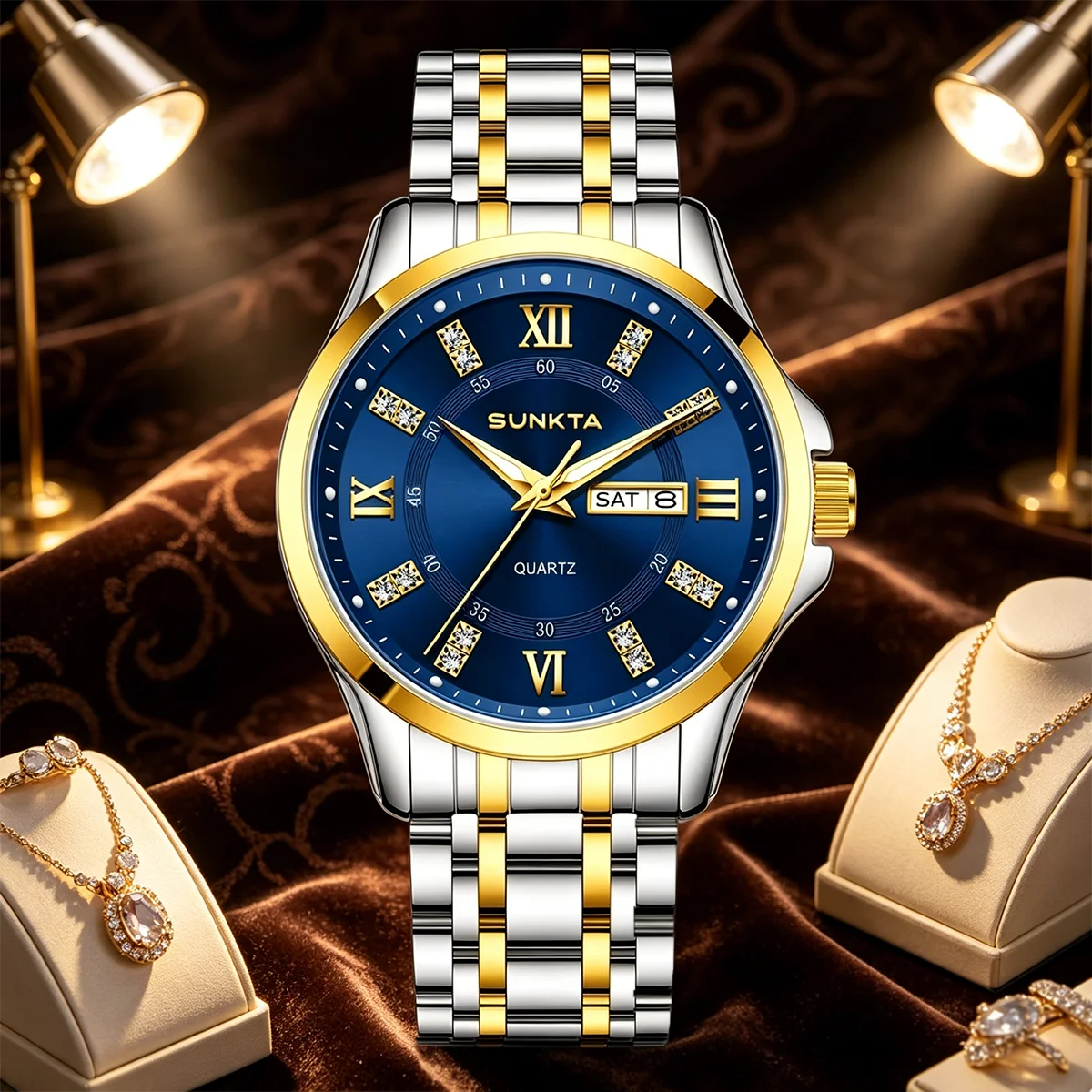 

SUNKTA Stainless Steel Men's Watches Business Leisure Quartz Watch Waterproof Luminous Outdoor Sports Watch for Man Reloj Hombre