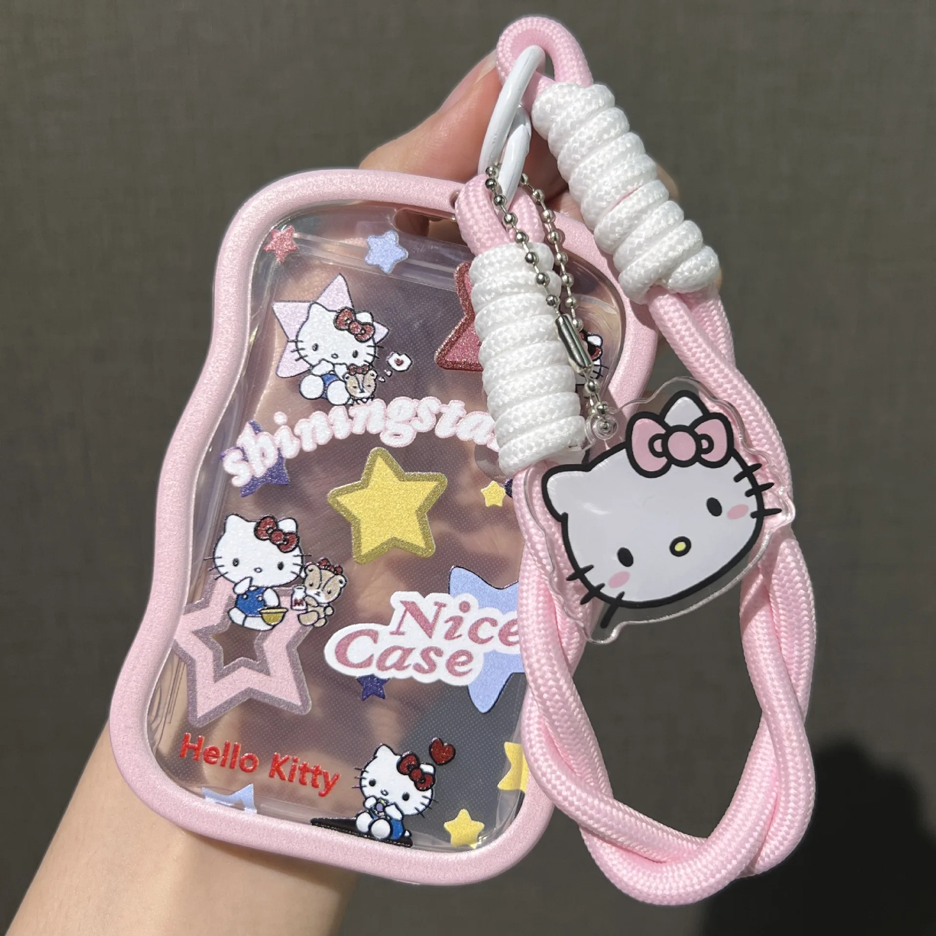 Ins Style Kawaii Photo Card Case for 3inch Photo Card Cute Photo sticker Goo Card Holder with Braided Rope and Acrylic Pendant