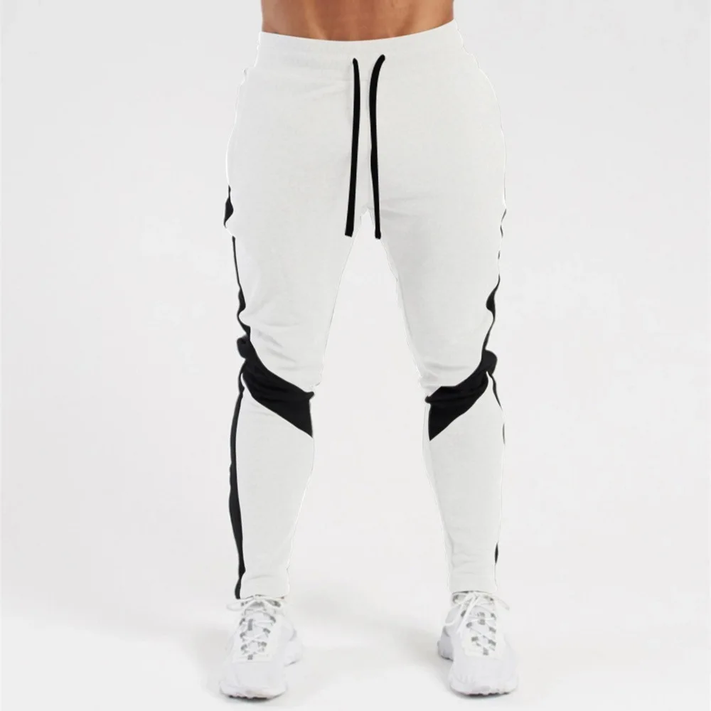 2025 New Winter Color-blocking Plus Velvet Warm Foot Men's Sports Fitness Casual Pants Men