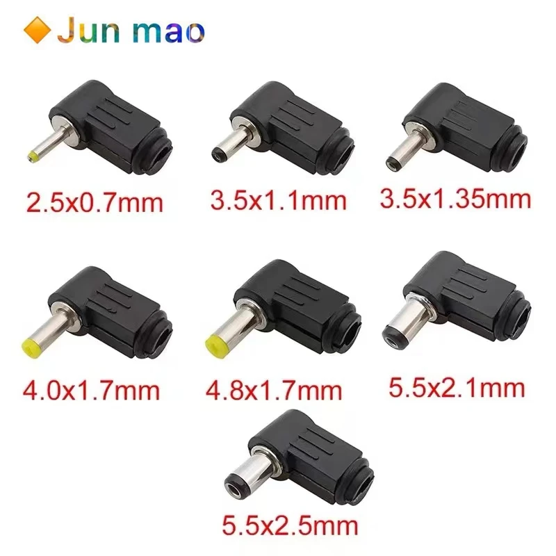 5PCS DC power welding plug 5.5 * 2.1/2.5 female to 4.0/4.8 * 1.7/3.5 * 1.35 male elbow 90 degrees connector