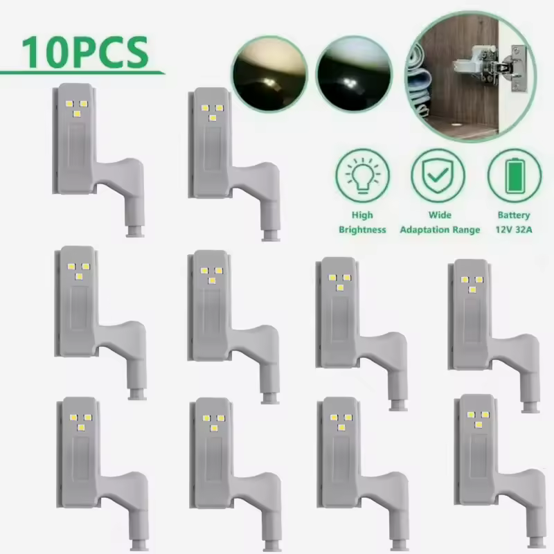 אוניברסלי LED תחת קבינט אור מלתחת ארון פנימי ציר לילה אור מנורת ארון ארון מטבח חדר שינה דלת מנורה