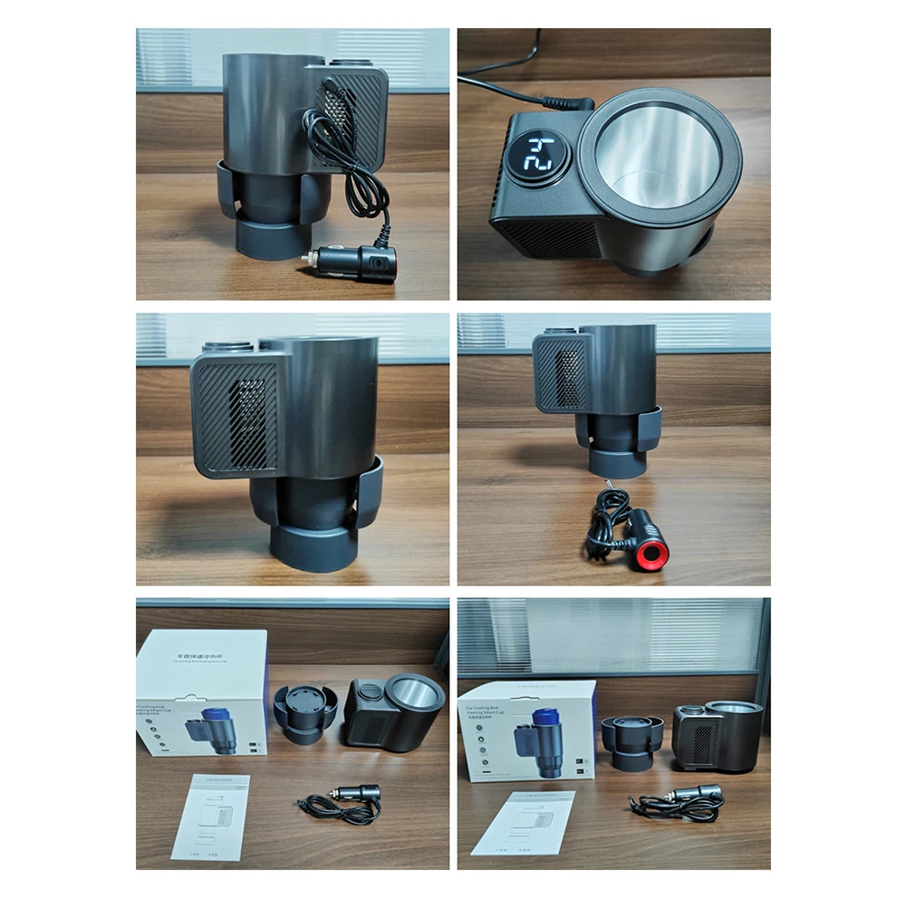 2 في 1 سيارة التدفئة كوب التبريد مع درجة الحرارة شاشة ديجيتال المشروبات الكهربائية دفئا برودة 12 فولت لمشروبات الحليب القهوة #6