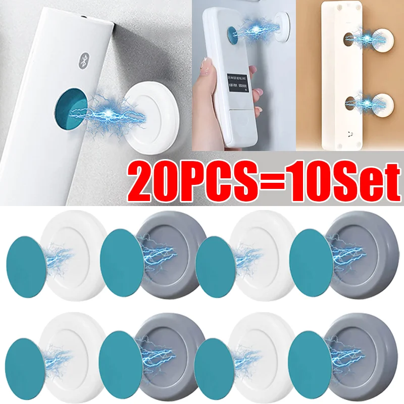 20pcs Magnetic Hook Anti-Lost Wall Mount Strong Magnet Hooks Household Remote Control Storage Holder Fridge Sticker Organizer