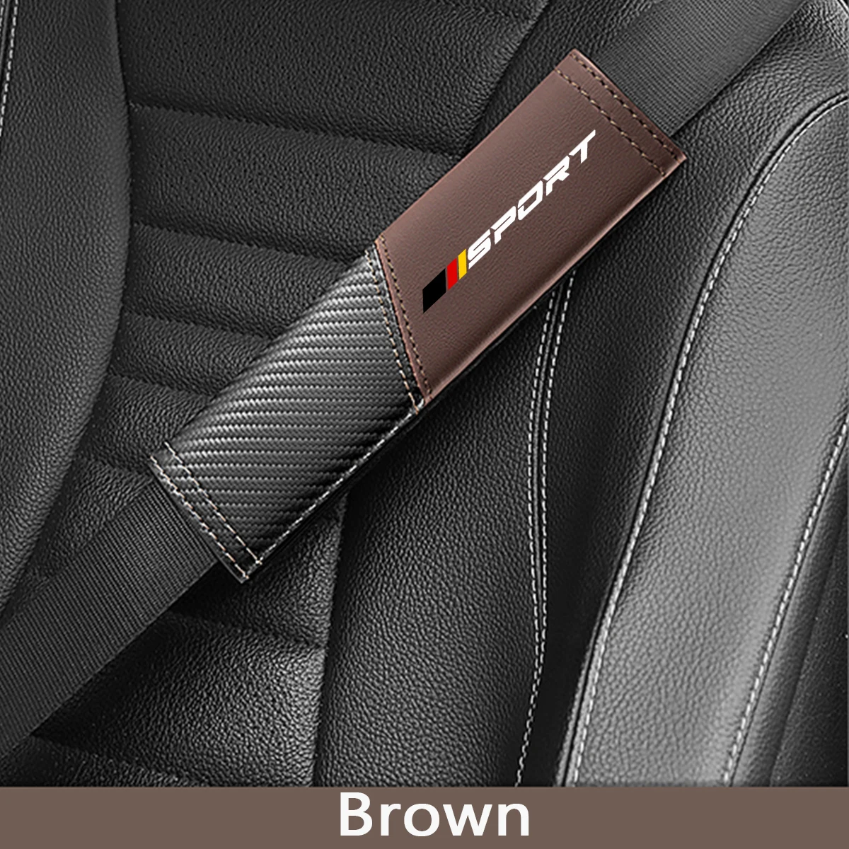 Чехлы на ремни безопасности автомобиля для Audi BMW Mercedes Benz VW Ford Toyota Honda ZEMAR Брендовая искусственная кожа из ...