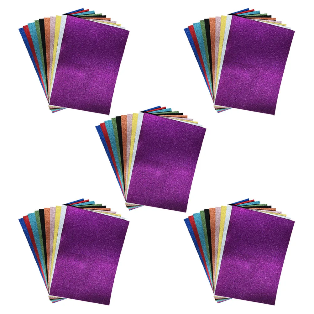 50 قطعة بريق البطاقات ورقة A4 سباركلي الملونة ورق الحرف لسجل القصاصات Crafts بها بنفسك الحرف دعوات الملصقات بريق البطاقات