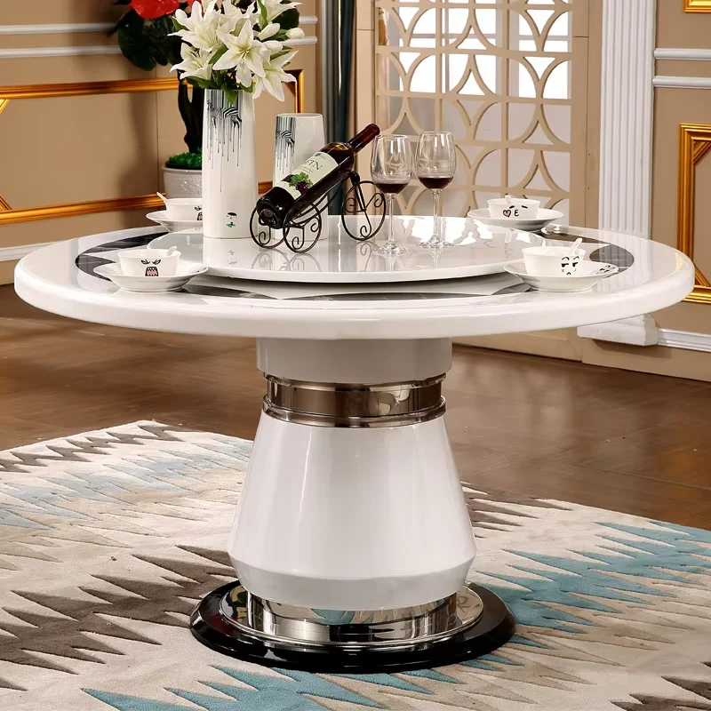 Modern Living Room Table Luxury Unique Round Kitchen Marble Dining Table Set Mobile Nordic Mesas De Jantar House Accessories