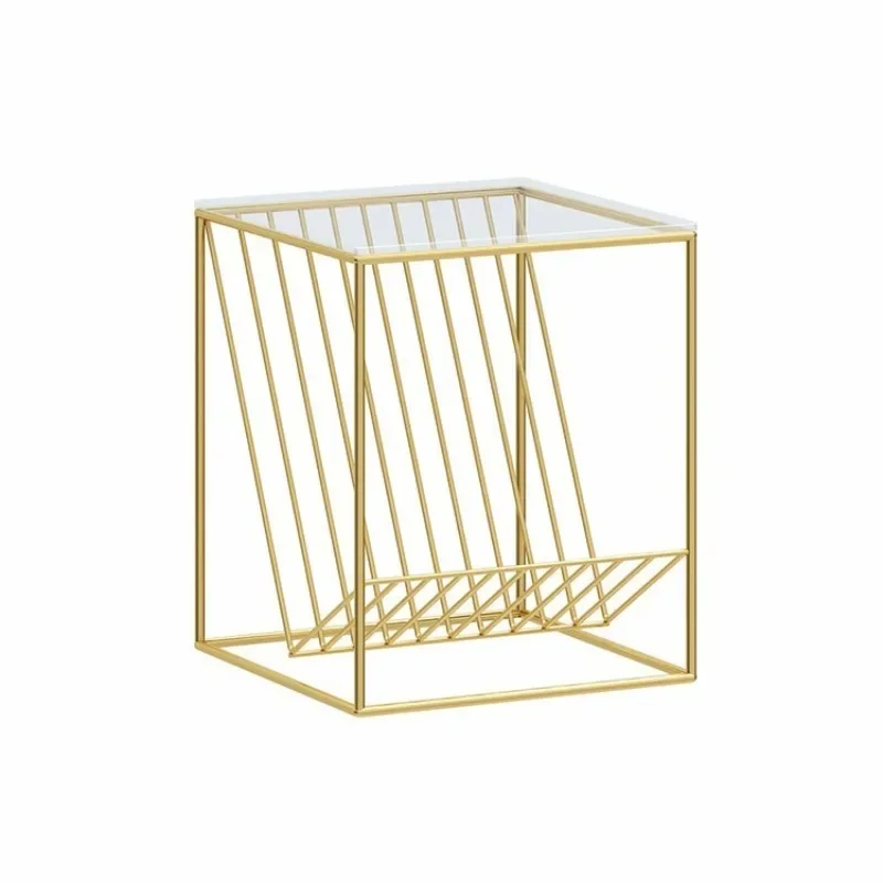 

Nordic coffee table wrought iron bedside table modern simple square