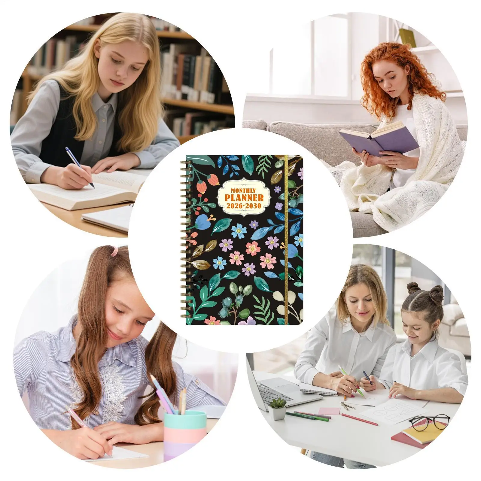 สมุดวางแผนปฏิทินแบบเข้าเล่มแบบสันห่วง วางแผนระยะยาว ปี 2026-2030 สมุดวางแผนรายเดือน สำหรับนักเรียน นักศึกษา ธุรกิจ งานออฟฟิศ