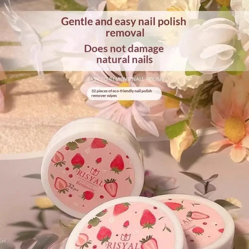 32pcs/Box Disposable Nail Removal Supplies Natural Safe Nail Polish Glue Removal Towel Nail Piece Manicure Tools