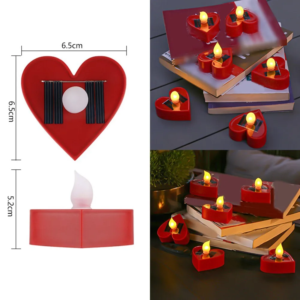 Valentine's Day Flameless LED Candles Rechargeable Decorative Tea Lights Romantic Atmosphere Bar Home Decor Night Light