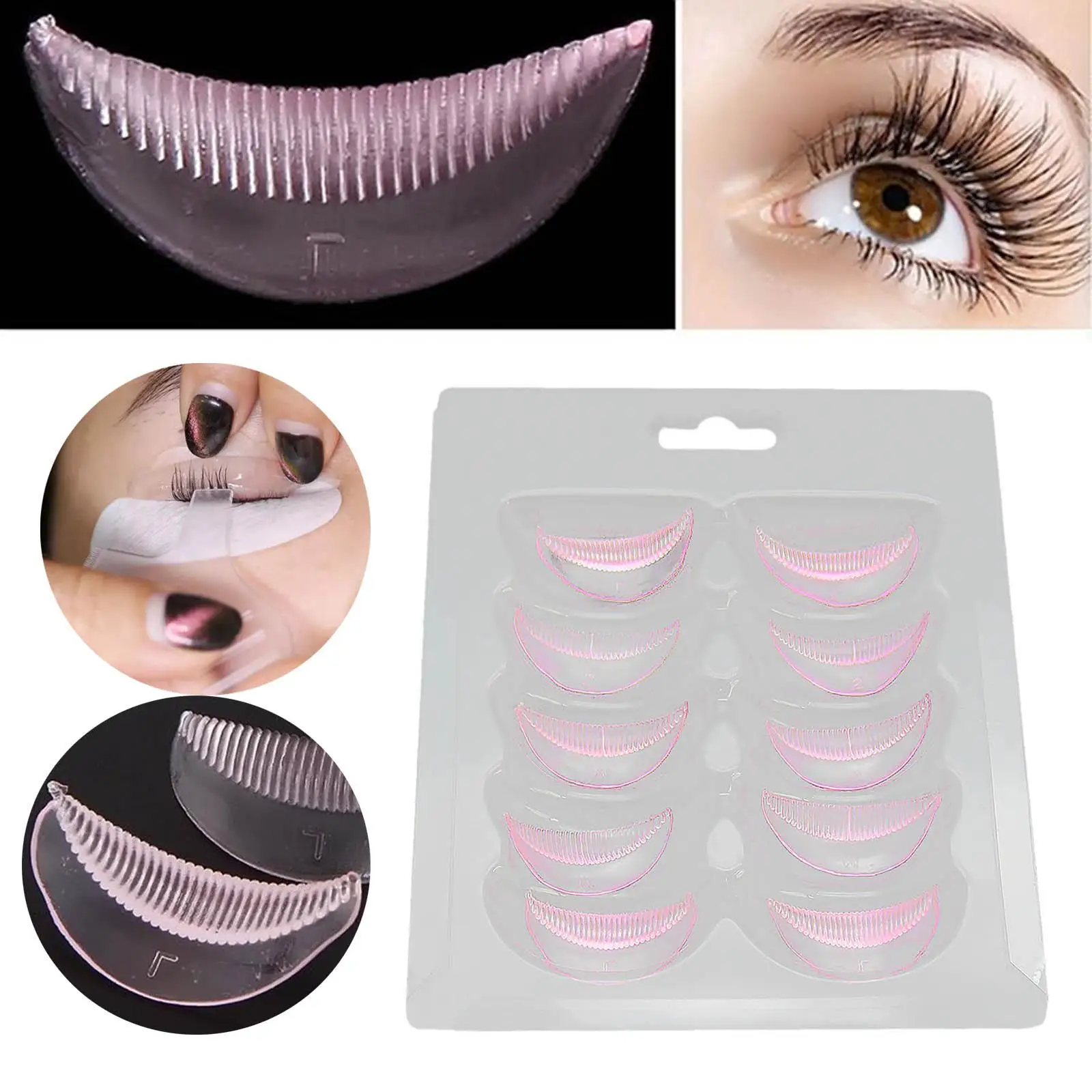 Siliconen wimperverlengingspads Roze ooggelpatches Lash Enhancement Tool voor professioneel of thuis doe-het-zelf