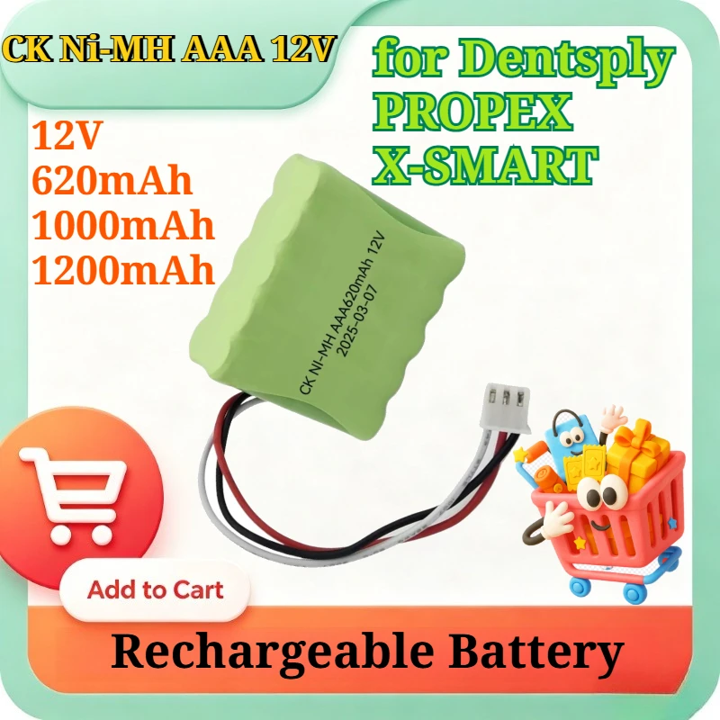 CK Ni-MH AAA 12V 620/1000/1200mAh Replacement Battery for Dentsply PROPEX  X-SMART Dental Endo Root Canal Motor Rechargeable