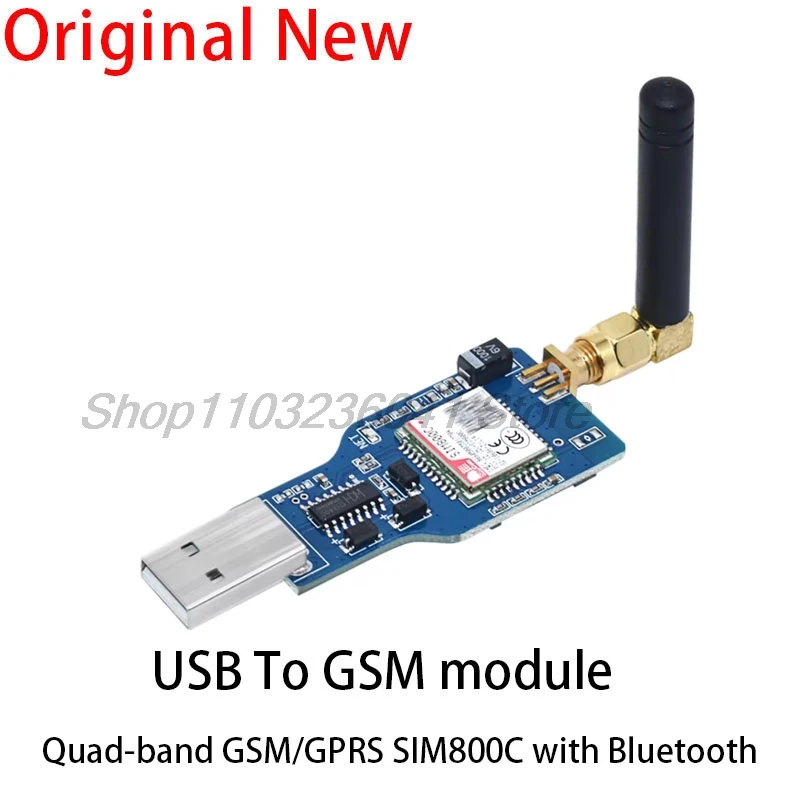 USB To GSM Module Quad-band GSM GPRS SIM800 SIM800C Module For Wireless Bluetooth SMS Messaging With Antenna