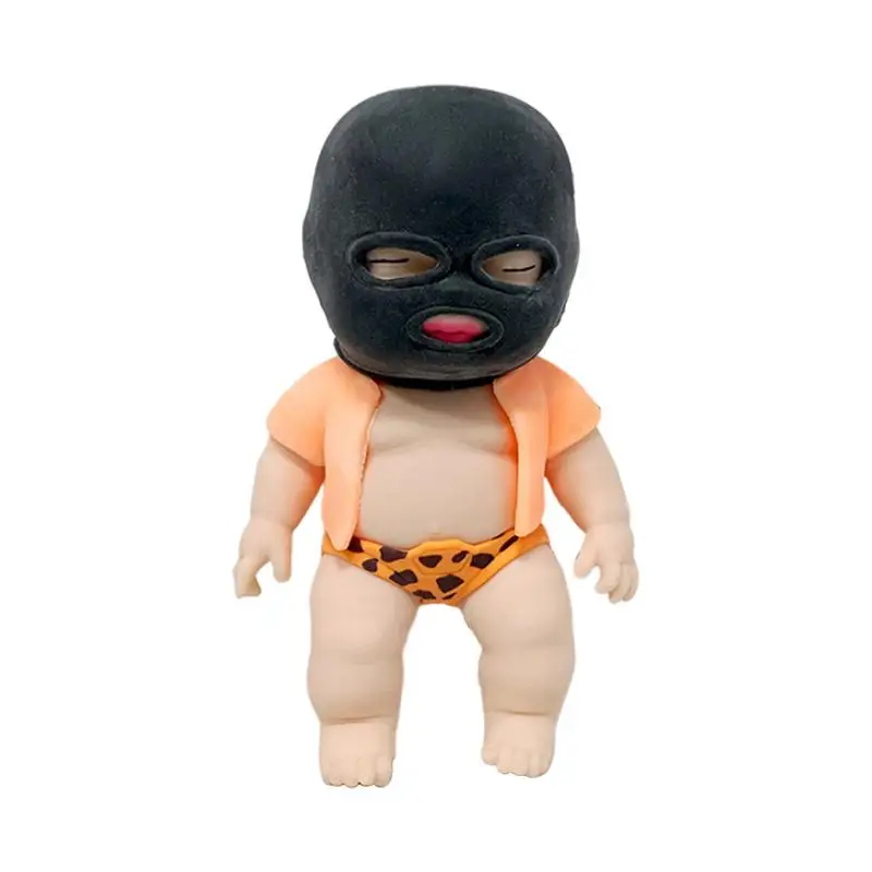 Sensory Squeeze Toy Creative Sand-Filled Face-covered Bandit Doll Novelty Squeeze Ball Toys Sensory Pinching Toys Stretchy Funny