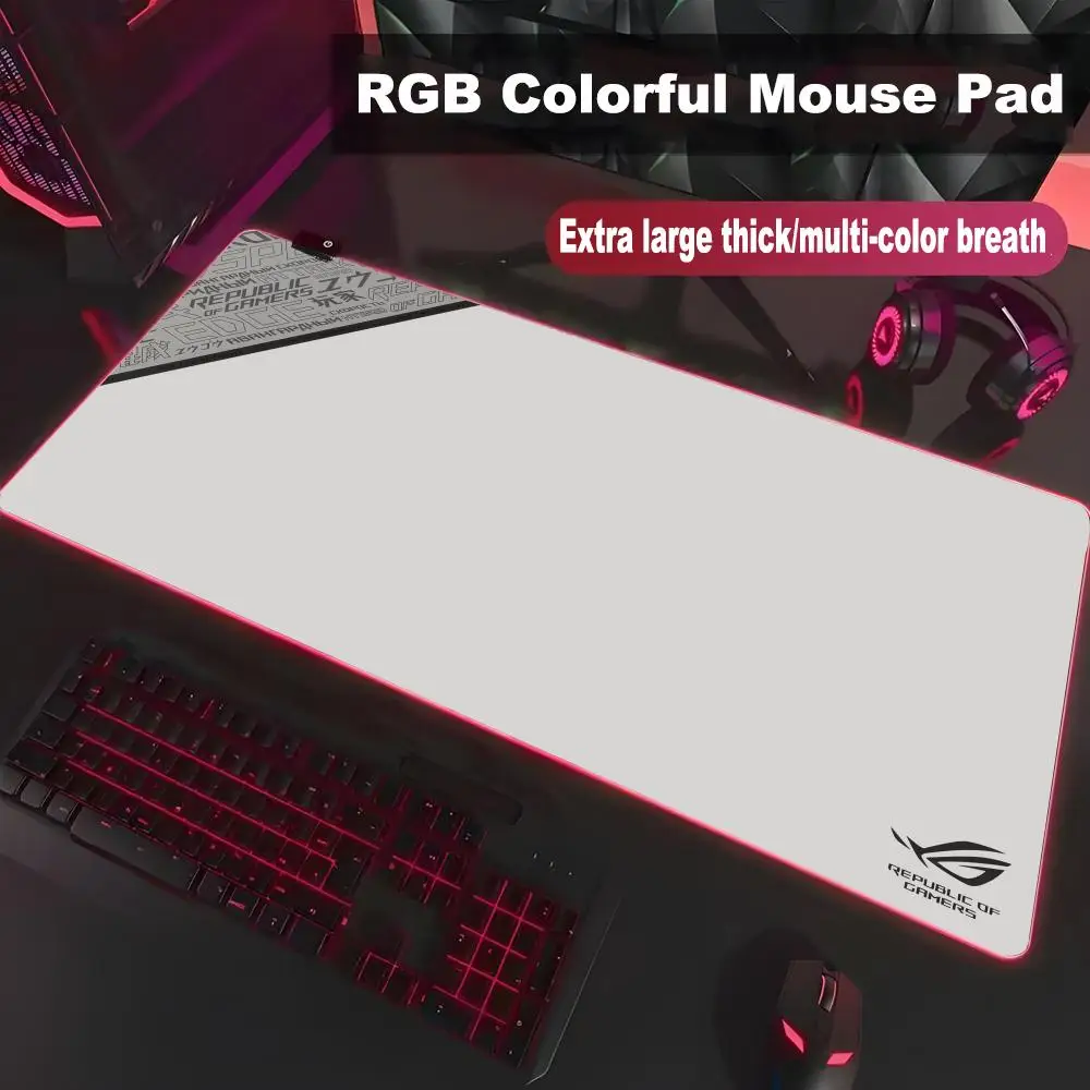 Rog Mouse Pad High-end E-sports Mouse Pad RGB Mouse Pad LED Pc Large Student Writing Pad Gamer Luminous Desk Mat XAXC