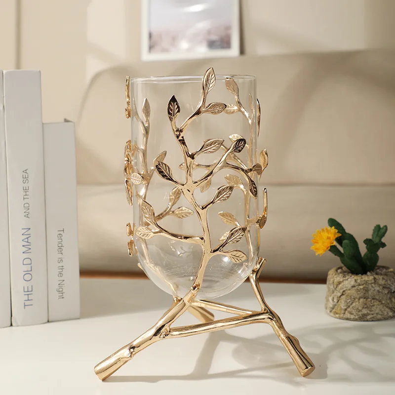 

European Light Luxury Glass Vase Arrangement Decoration Living Room Table Dry Flower Decoration Glass Vase