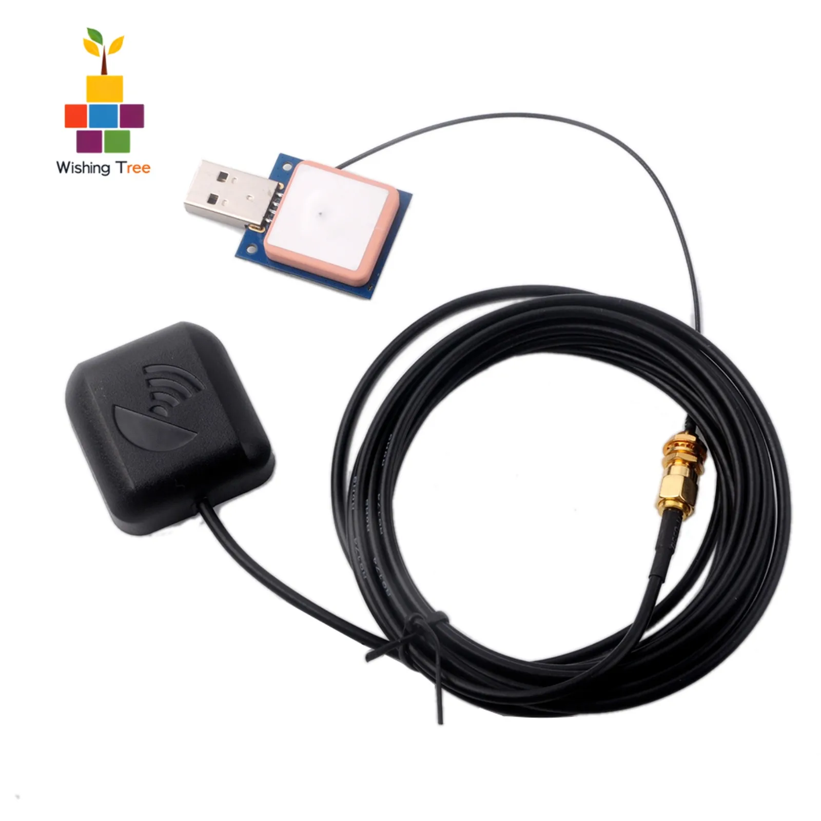 GPS Module with Antenna GPS/GLONASS/BeiDou 56 Channels 1-10Hz Update Rate IP67 Waterproof for Drones/Car Navigation