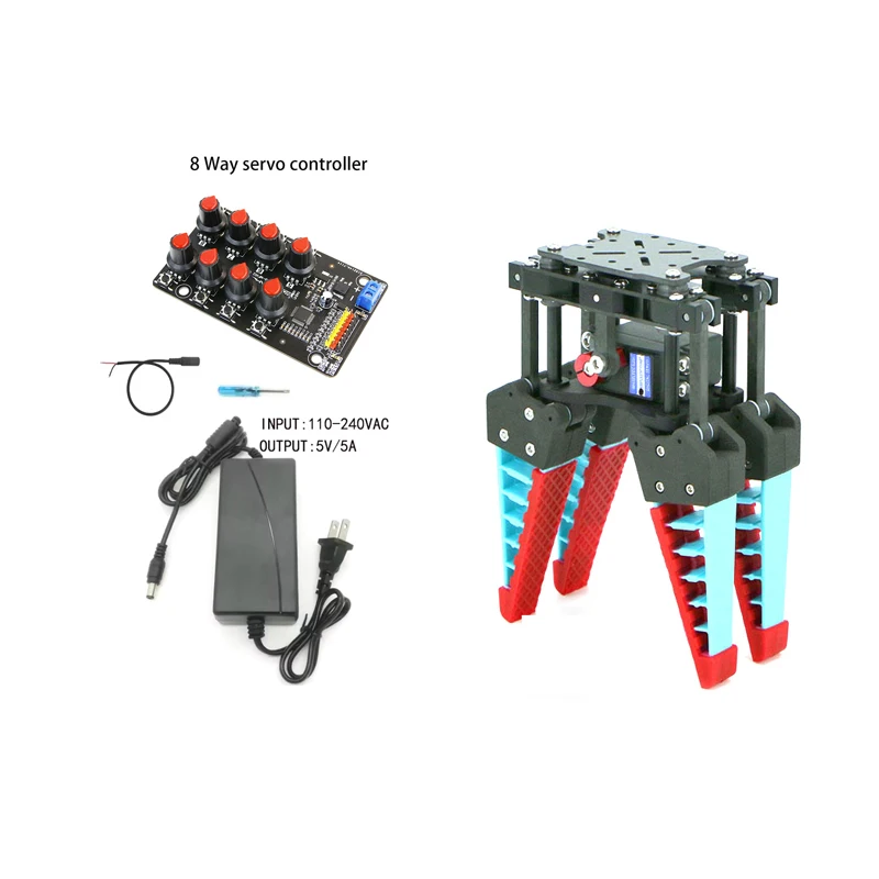 Neueste flexible roboter klaue bionic mechanischer arm finger mit silikon rutsch festem greifer pwn control servo programmier roboter kit – Detail 20
