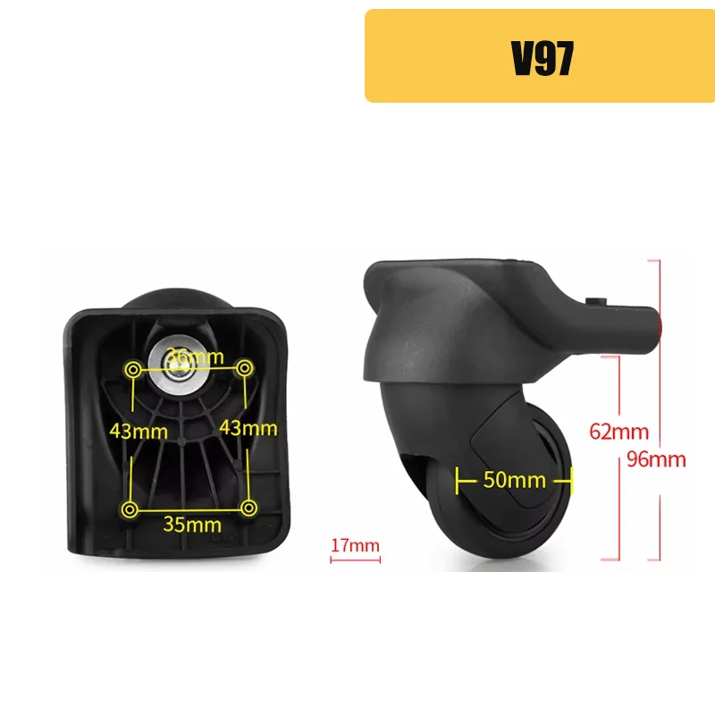 For Samsonite V97 Luggage 360-Degree Rotation Anti-Slip & Wear-Resistant Easy Installation Super-Durable Travel Case Replacement