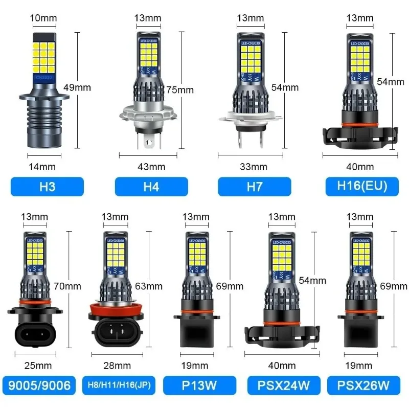 لونين LED مصباح الضباب 24smd H11 H16 H4 H7 السيارات الجبهة الضباب Lamp880 881 9005/9006 أبيض أصفر أخضر وردي سيارة Led الضباب لمبة