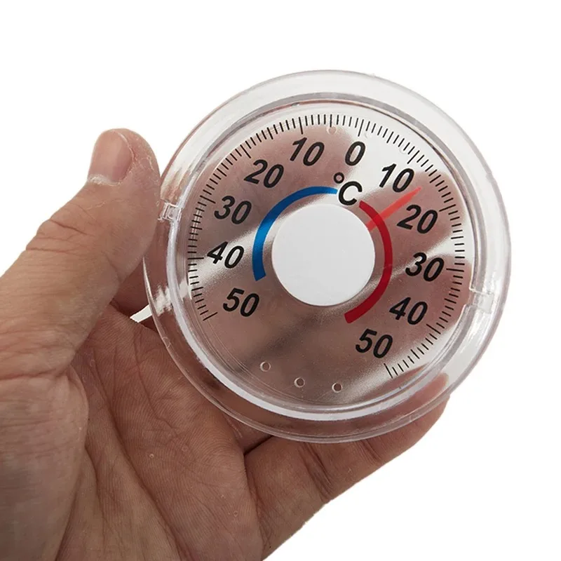 1pcs -50°C~50°C Round Plastic Door And Window Thermometer Outdoor Door Window Thermometer Pointer Type Cold And Heat Watch