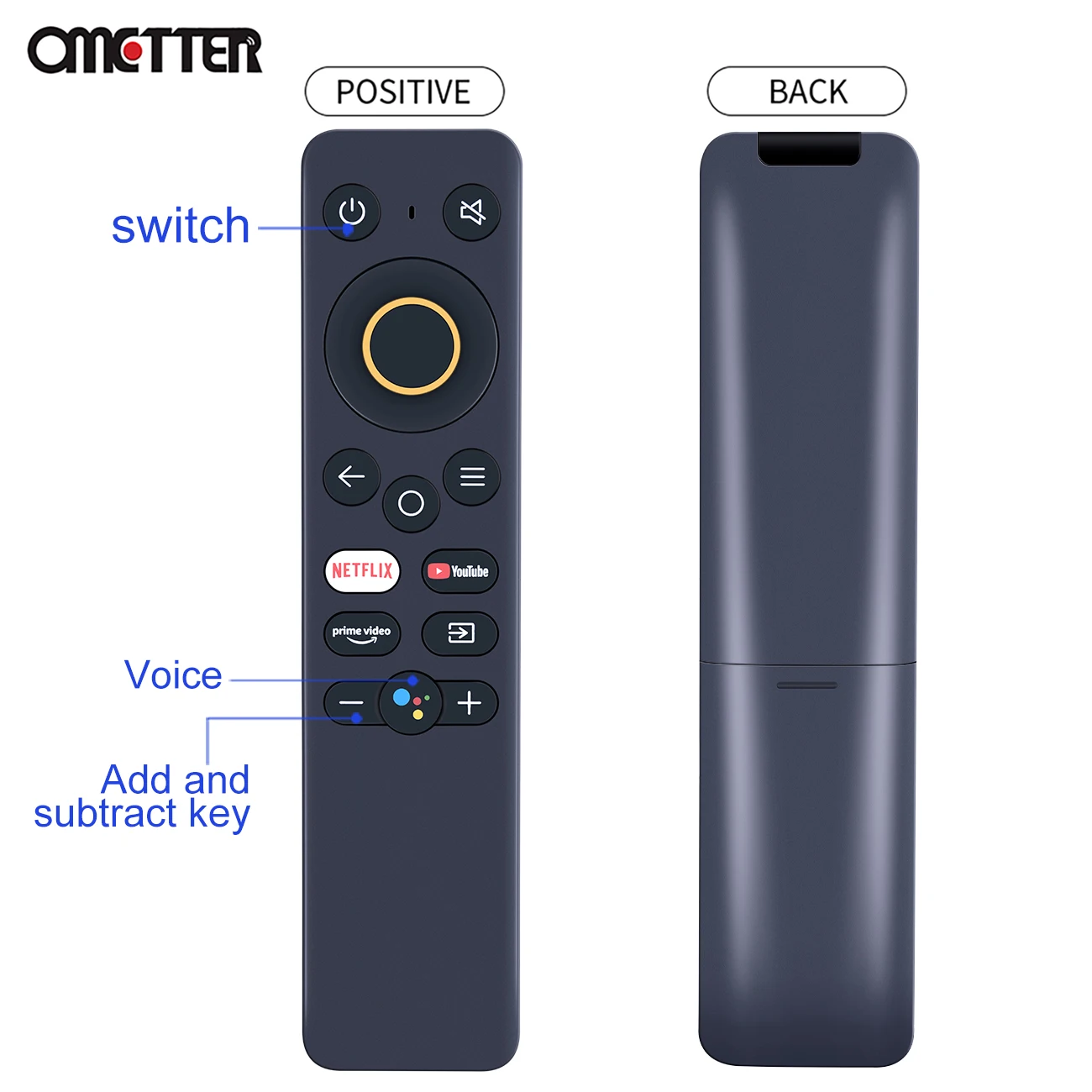 Télécommande Bluetooth CY1710 pour Smart TV, 43 pouces, 32 pouces, pour Youtube, Netflix Prime